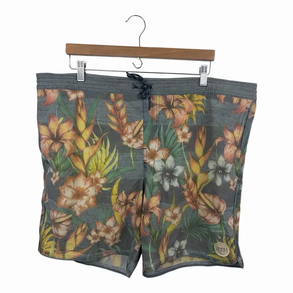 O’Neill Cruzers Board Shorts XL Tropical Floral Swim Trunks Surf Beach Men